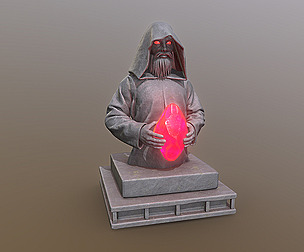 Hooded Crystal Statue Low-poly 3D model