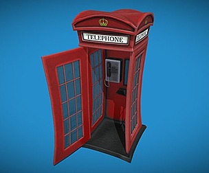 Stylized London UK Telephone Box