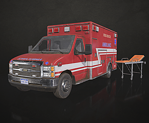 Ambulance Type 2 - Low Poly
