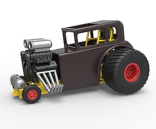 Mini Rod pulling tractor 5 Scale 1:25