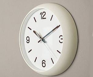 White Dome Round Noiseless Wall Clock