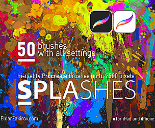 50 HQ SPLASHES Procreate brushes