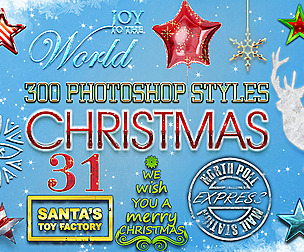 300 Christmas Photoshop Styles, New Year ASL