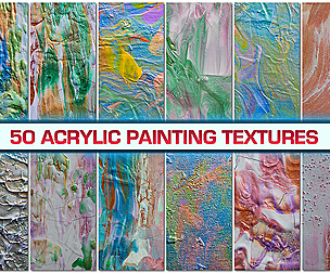 50 Acrylic Painting Textures, Abstract fluid