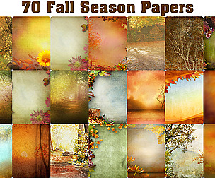 70 Vintage Autumn Fall Papers,  Season texture