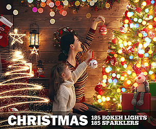 370 Christmas Overlays, Sparklers, Glow Lights