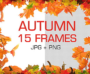 15 Autumn frames, PNG clipart