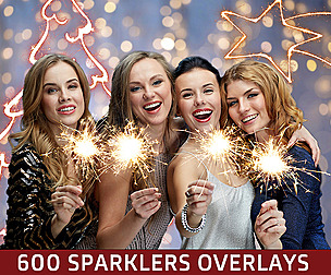 600 Sparklers Overlay, Christmas