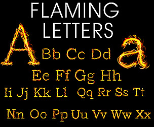 Fire Alphabet Letters and Numbers