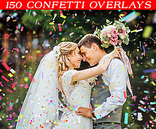 150 Confetti Photo Overlays,