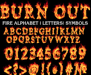 Burning Alphabet Letters and Numbers