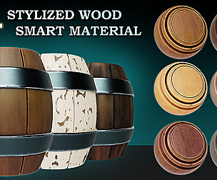 14 Stylized Wood Smart Material Vol 01