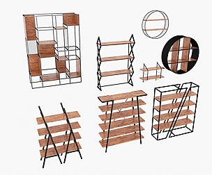 Collection of shelfs in LOFT style
