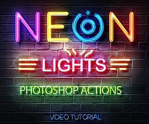 Neon Photoshop Actions, Neon Maker Lights
