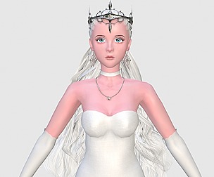Elegant Woman in white dress v78970