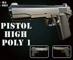 Pistol High Poly 1