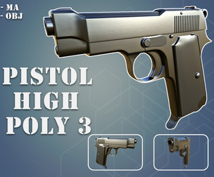 Pistol High Poly 3