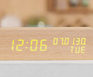 LED Wood Alarm Clock