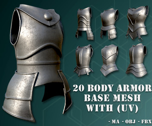 20 Body Armor Base Mesh (With UV)