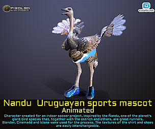 Nandu  Uruguayan sports mascot (animated)