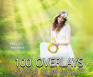 100 Natural Sunlight Overlays, Sun Beams