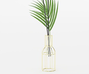 Metal wire vase gold