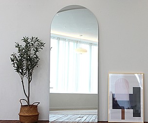 No frame arched full body mirror