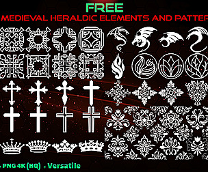 50 Free Hand Painted Medieval Heraldic Patterns