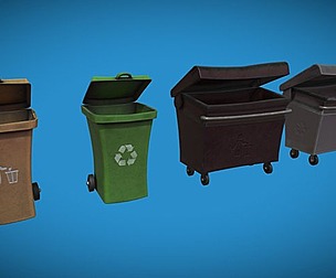 Stylized London UK Trash Bin / Recycle Bin