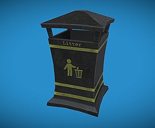 Stylized London UK Rubbish Bin