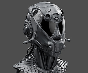 Realistic Cyberpunk Helmet