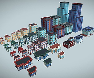 Low poly houses pack