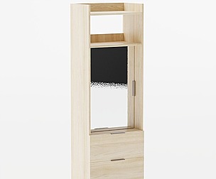 System Cabinet Cabinet with Sliding Doors Oak