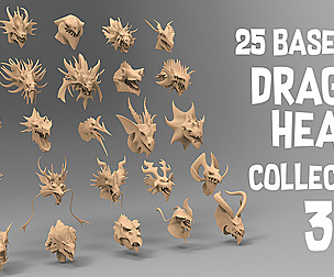25 basemesh dragon head collection 3