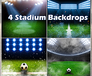 4 Football Stadium Backdrop, Soccer Background