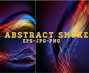 4 Abstract Colored Smokes, background,