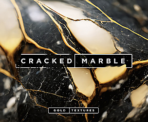 Black & Gold Cracked Marble Textures