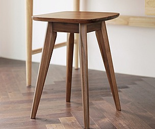 Side table and wooden stool