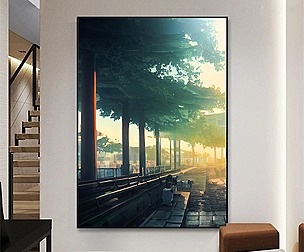 Anime Green Landscape Artwork