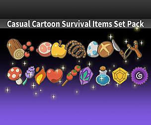 Casual Cartoon Survival Items Set Pack