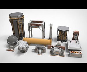 sci-fi Architecture kitbash 3
