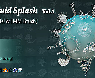55 Fluid Splash 3D Model & IMM Brush Vol.1