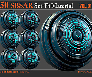 50 SBSAR Sci-Fi Material VOL01 + Video How To Use
