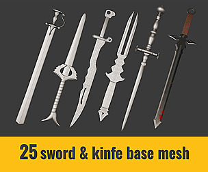 25 sword and knife base mesh