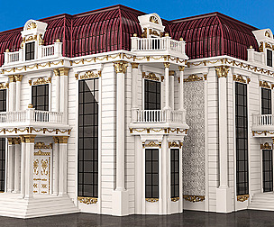 Classic Mansion Villa 01 White and Gold