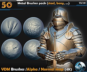 50 Metal Brushes pack (steel, bony, ...) Vol 01
