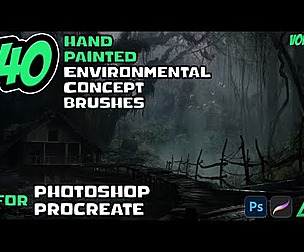 40 Hand Painted Environmental Concept Brushes