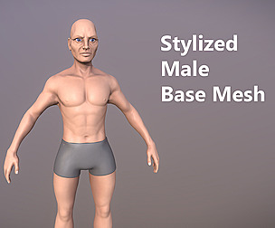 Stylized Male Base Mesh Low-poly 3D model