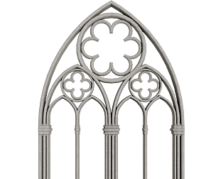Big gothic window low-poly 3D model PBR 4k