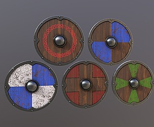 Painted wooden Shields